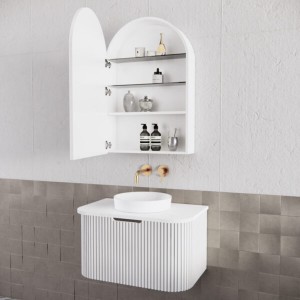 Paris Arch Matte White Shaving Cabinet 605 * 872